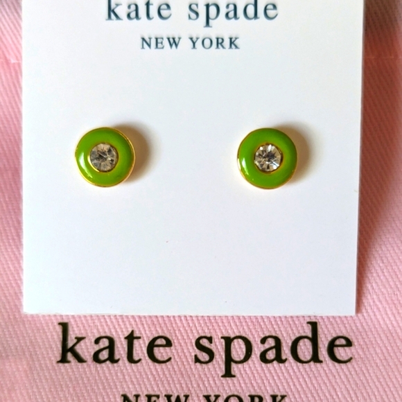 NWT Kate Spade Candy Drop studs in bright green 💚🍏💚🍭🍬 - Picture 2 of 14